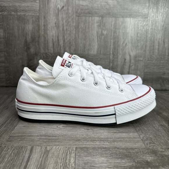 Converse CTAS Lift Low Youth 5.5/Women's size 7 White Canvas Shoes - Picture 1 of 8